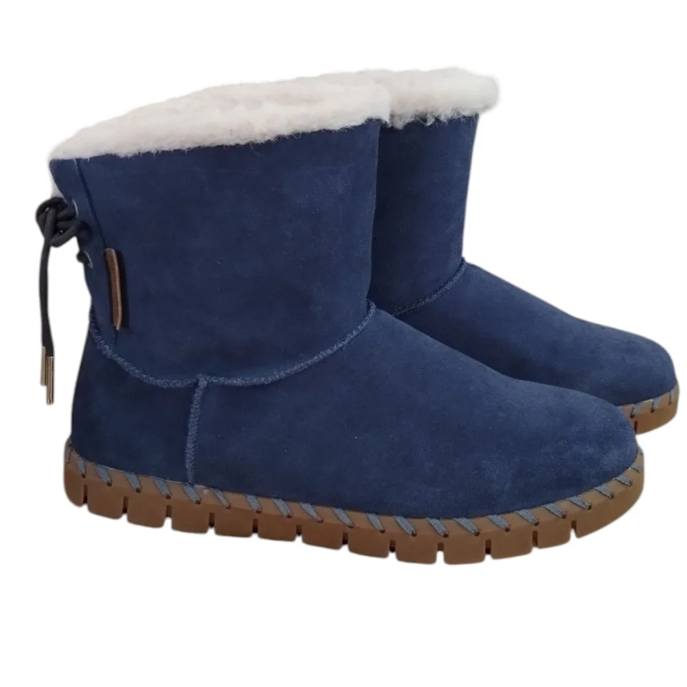 Muk Luks Womens Albany Suede Pull On Mid-Calf Boots Size 11 Women's